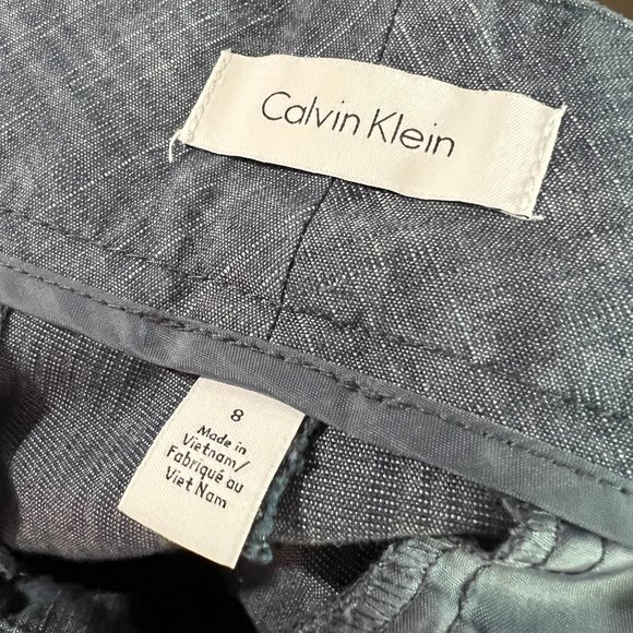 Calvin Klein Women Blue Shorts/ Belt Loops Pocket Scallop Embroidered Hem - Picture 3 of 7